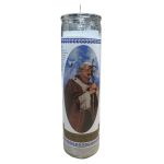 Juan Pablo (Pope John) Labeled 7 Day Candle, White
